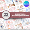 20+ Designs | Christening Invitation Template | Canva PRO Editable
