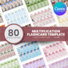 80 Designs | Multiplication Flashcard Template | Canva Editable