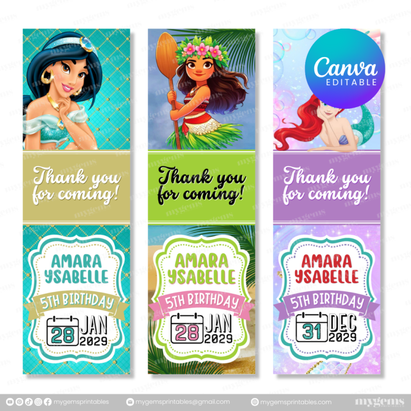 40 Designs | Cartoon-Anime-Chibi Themed Birthday Pen Sleeve Template | Canva Editable - Image 13