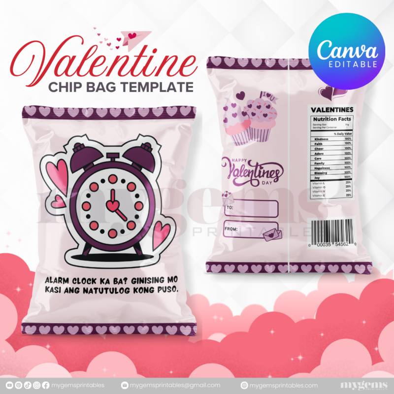 70+ Designs | Valentine Chip Bag Template | Canva PRO Editble - Image 57