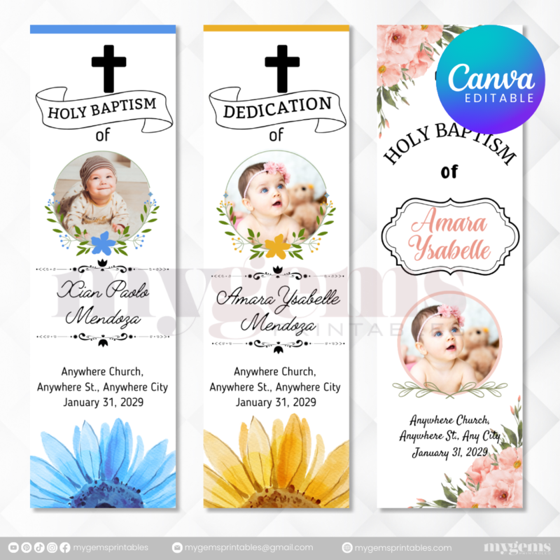 20+ Designs | Christening Candle Sticker Template | Canva Editable - Image 4