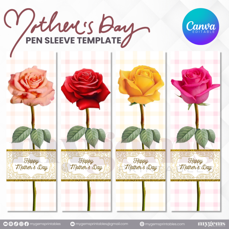 40+ Designs | Mother's Day Pen Sleeve Template | Canva Editable | Ready to Print - Image 5