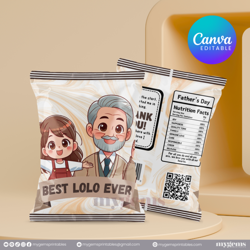 30+ Designs | Father's Day Chip Bag Template | Canva Editable | Ready to Print - Image 29