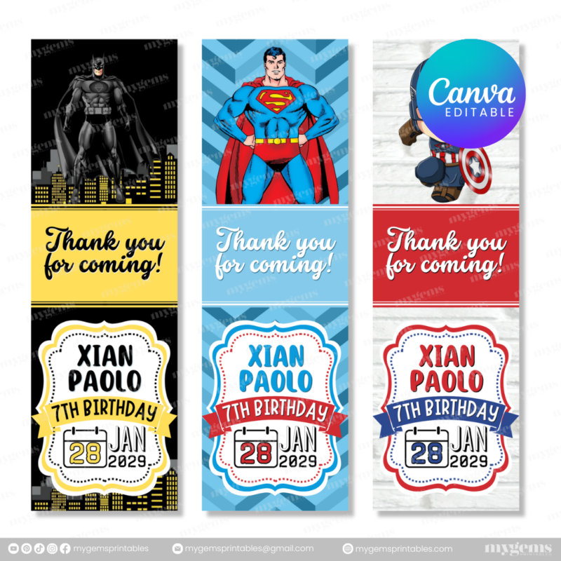 40 Designs | Cartoon-Anime-Chibi Themed Birthday Pen Sleeve Template | Canva Editable - Image 14
