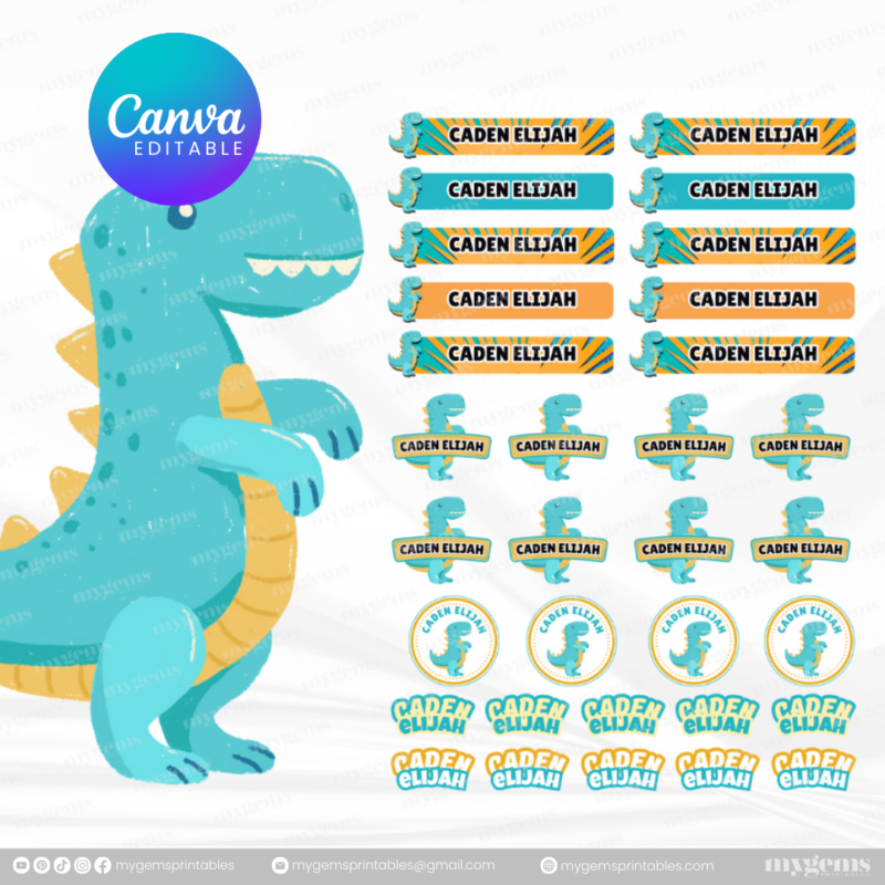 60+ Designs | Name Sticker Template | Ready-To-Print | Canva Editable - Image 59