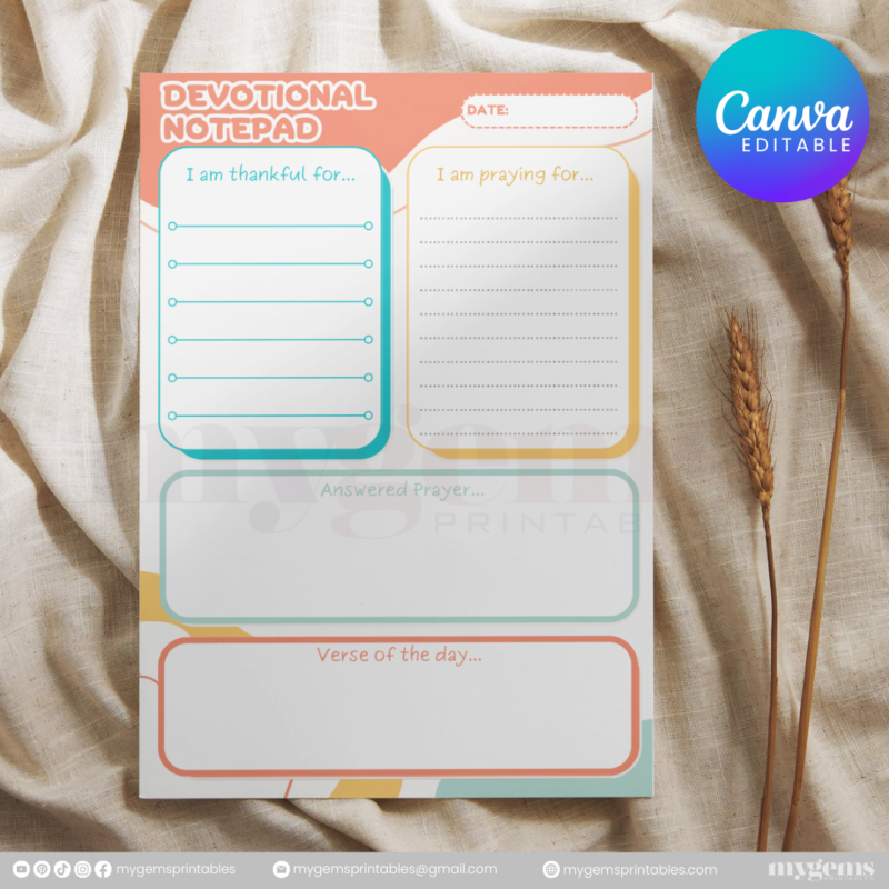 20 Designs | Devotional Notepad Template  | Canva Editable - Image 12
