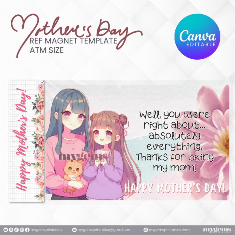 20 Designs | Mother's Day Ref Magnet Template | Canva PRO Editable | Ready to Print - Image 2