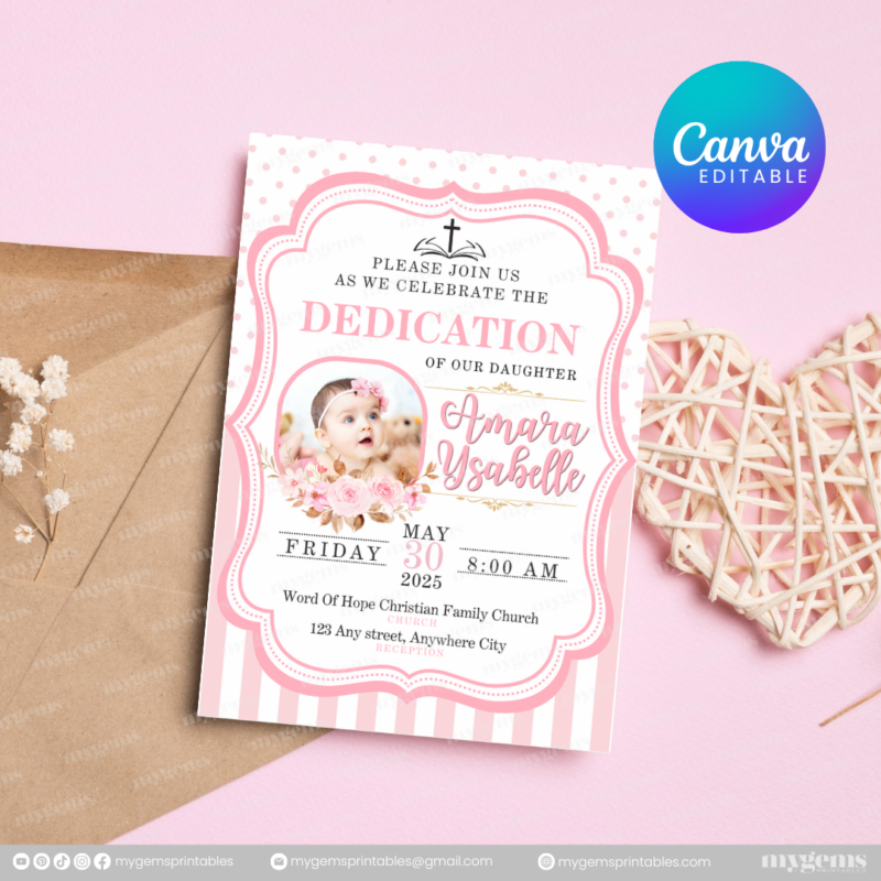 20+ Designs | Christening Invitation Template | Canva PRO Editable - Image 11