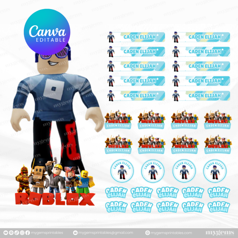 60+ Designs | Name Sticker Template | Ready-To-Print | Canva Editable - Image 60