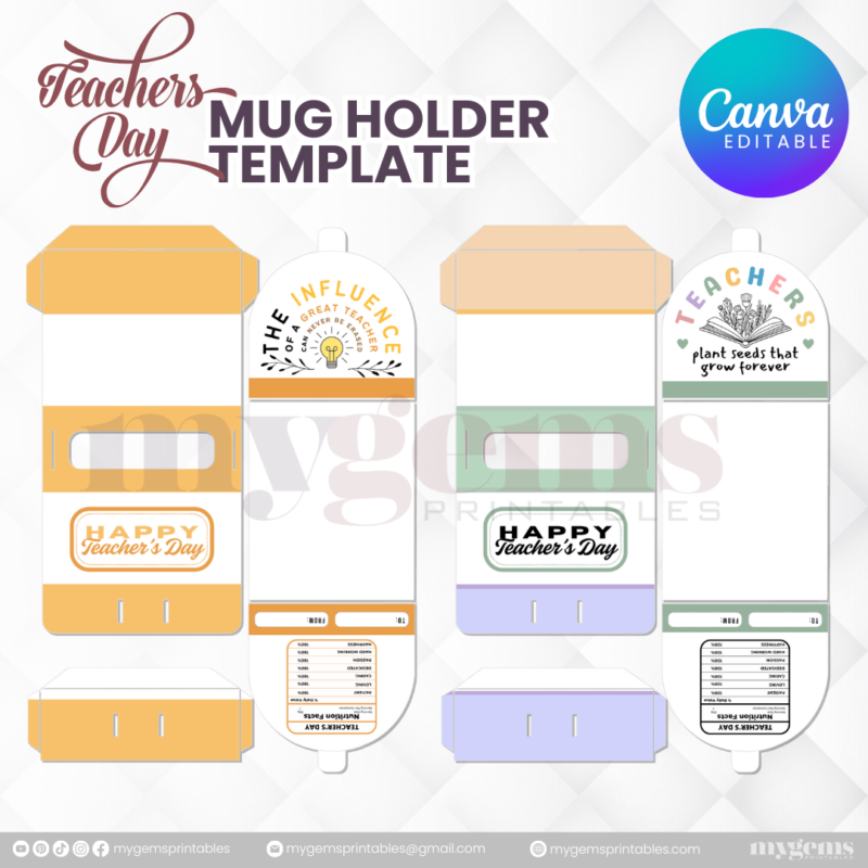 30 Designs | Teacher's Day Mug Holder Template  | Canva Editable - Image 13