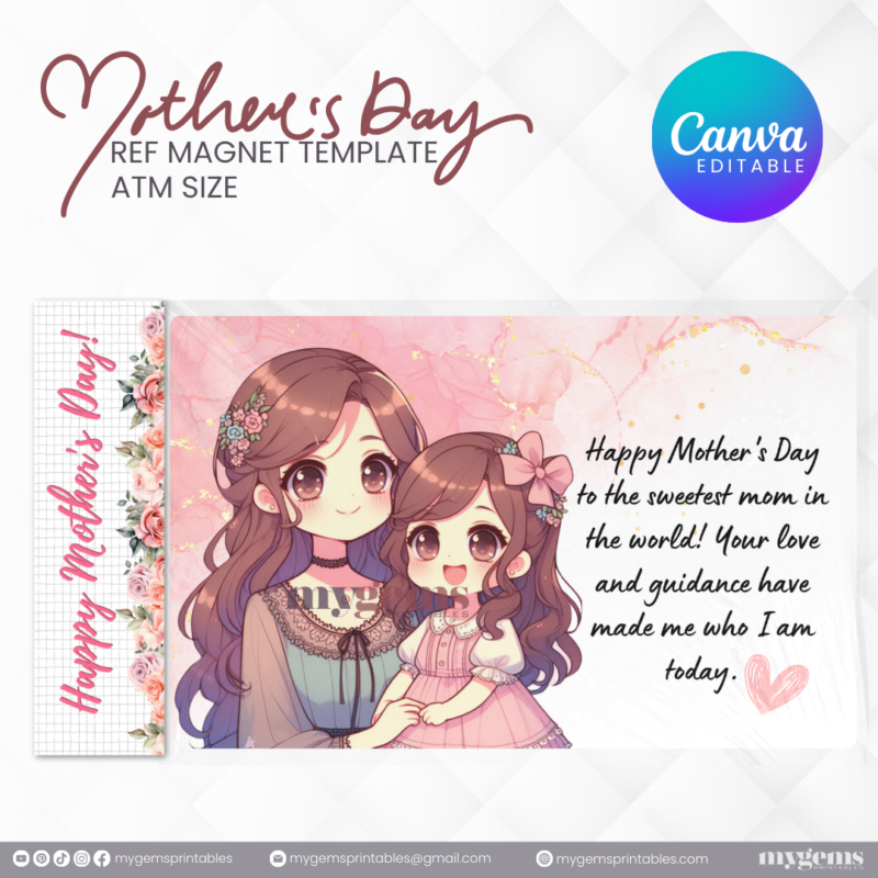 20 Designs | Mother's Day Ref Magnet Template | Canva PRO Editable | Ready to Print - Image 3