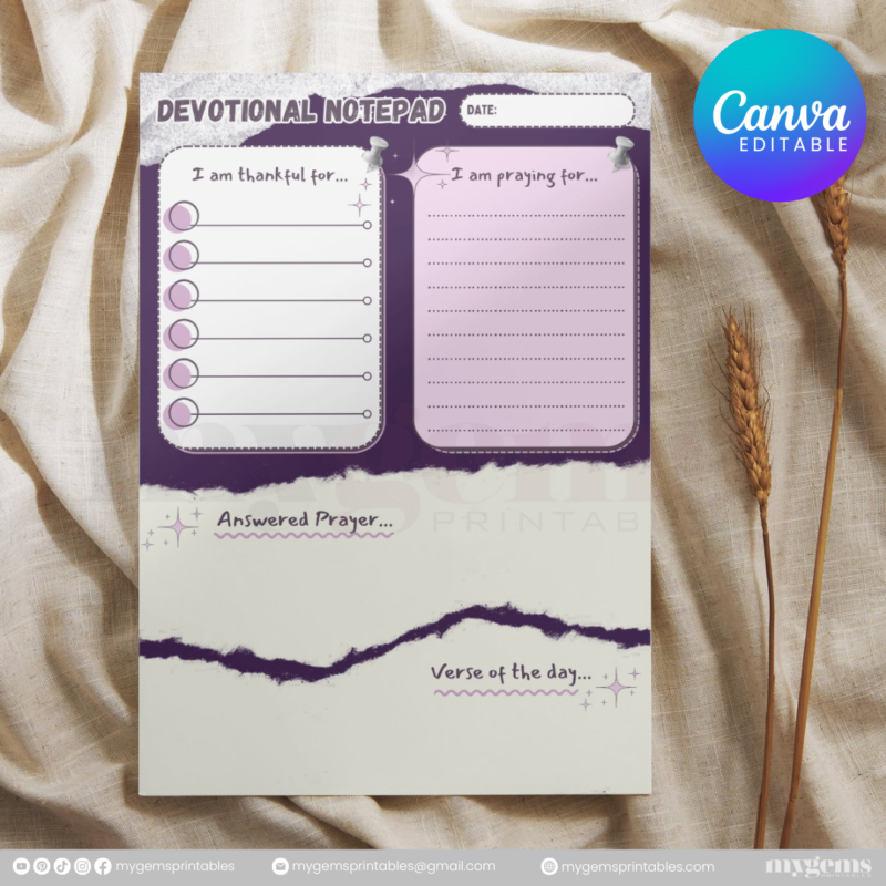 20 Designs | Devotional Notepad Template  | Canva Editable - Image 14