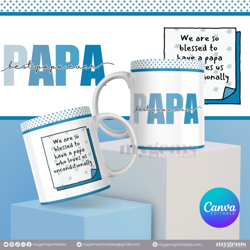 20 Designs | Father's Day Mug Design Template 11oz | Canva Editable | Ready to Print - Image 6