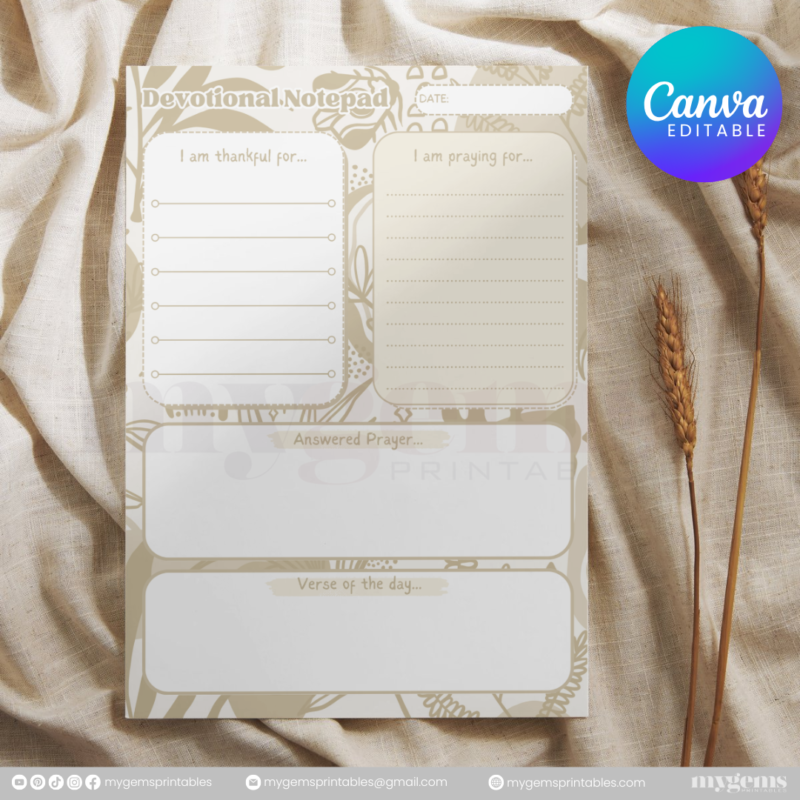 20 Designs | Devotional Notepad Template  | Canva Editable - Image 15