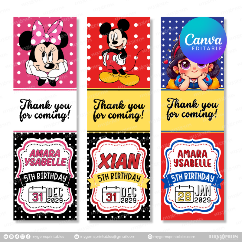 40 Designs | Cartoon-Anime-Chibi Themed Birthday Pen Sleeve Template | Canva Editable - Image 4