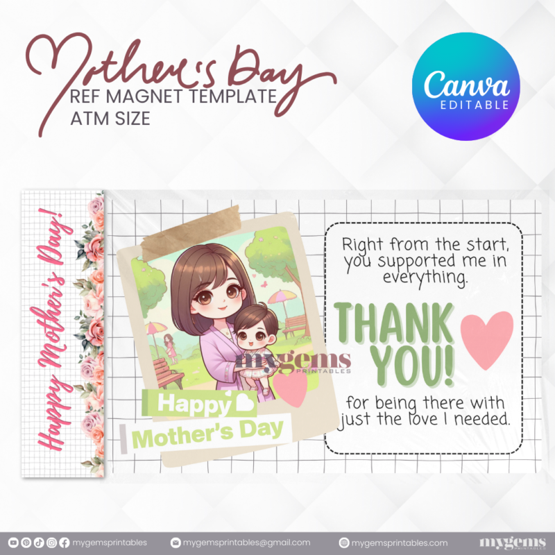 20 Designs | Mother's Day Ref Magnet Template | Canva PRO Editable | Ready to Print - Image 6