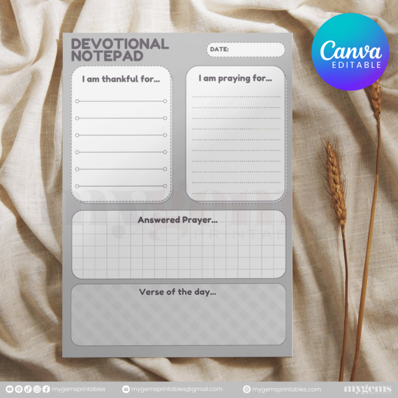 20 Designs | Devotional Notepad Template  | Canva Editable - Image 2