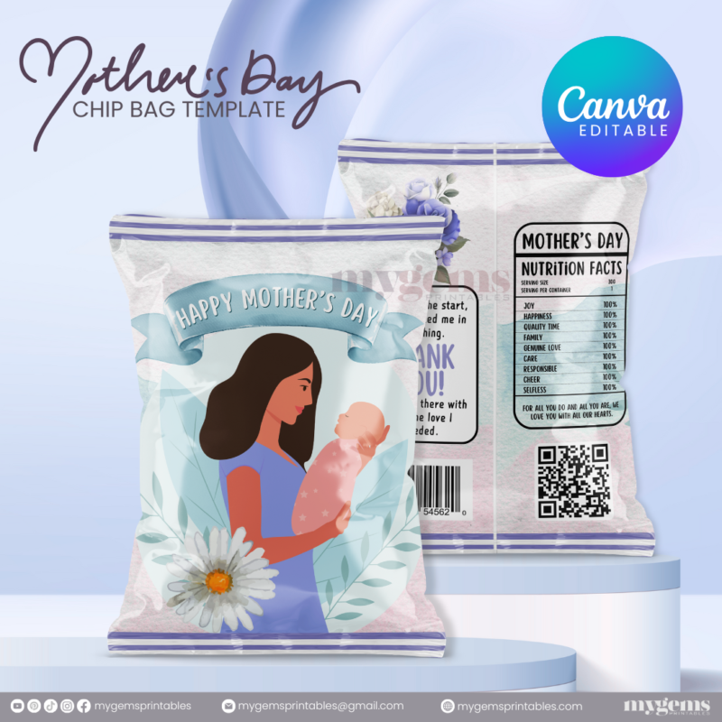 20 Designs | Mother's Day Chip Bag Template | Canva PRO Editable | Ready to Print - Image 16