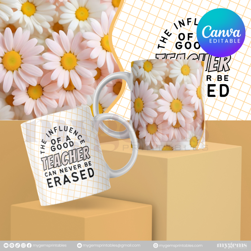 30 Designs | Teacher's Day Mug Design Template  | Canva Editable - Image 28