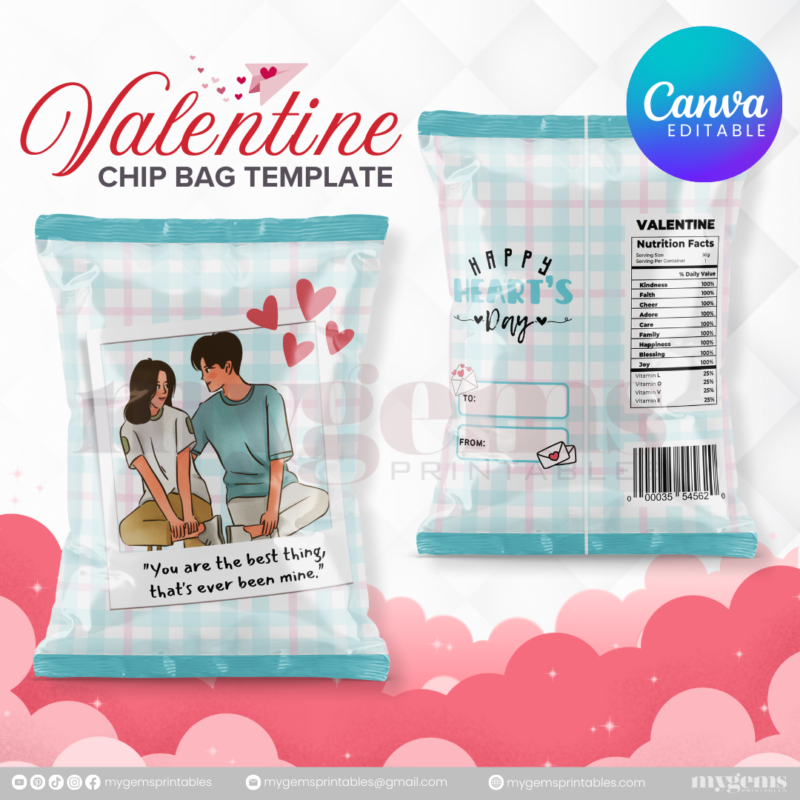 70+ Designs | Valentine Chip Bag Template | Canva PRO Editble - Image 64