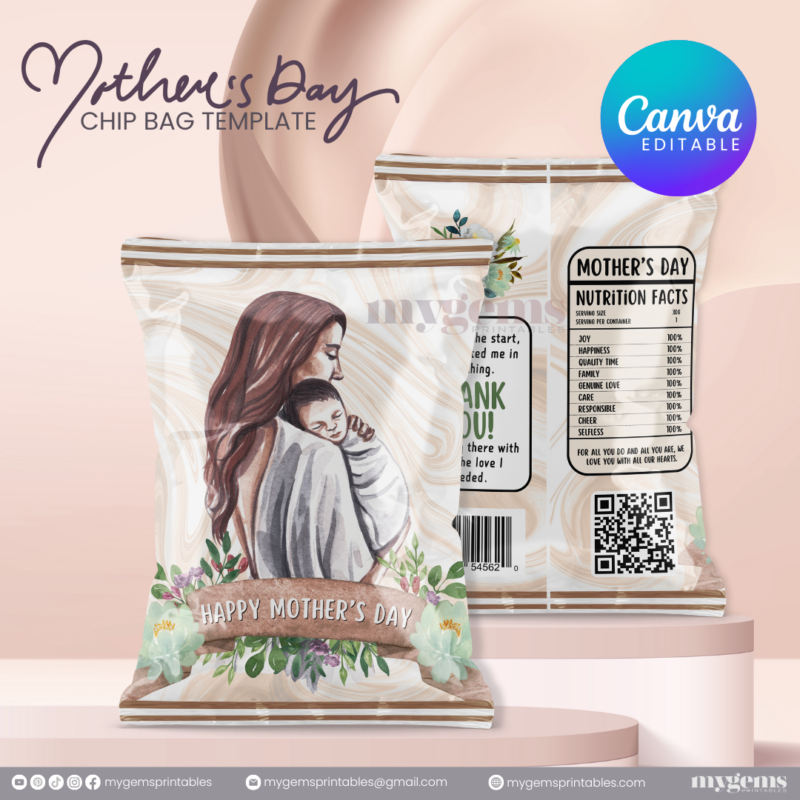 20 Designs | Mother's Day Chip Bag Template | Canva PRO Editable | Ready to Print - Image 17