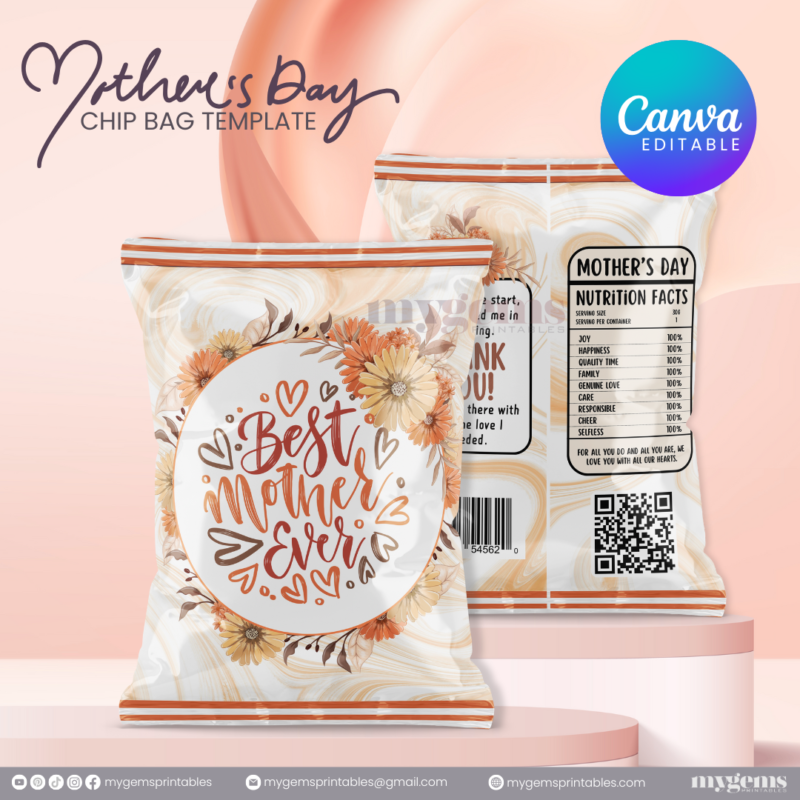 20 Designs | Mother's Day Chip Bag Template | Canva PRO Editable | Ready to Print - Image 18