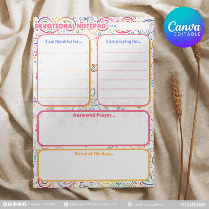 20 Designs | Devotional Notepad Template  | Canva Editable - Image 5