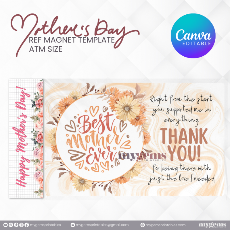 20 Designs | Mother's Day Ref Magnet Template | Canva PRO Editable | Ready to Print - Image 10