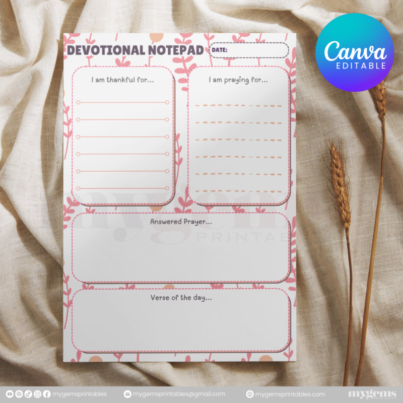 20 Designs | Devotional Notepad Template  | Canva Editable - Image 16