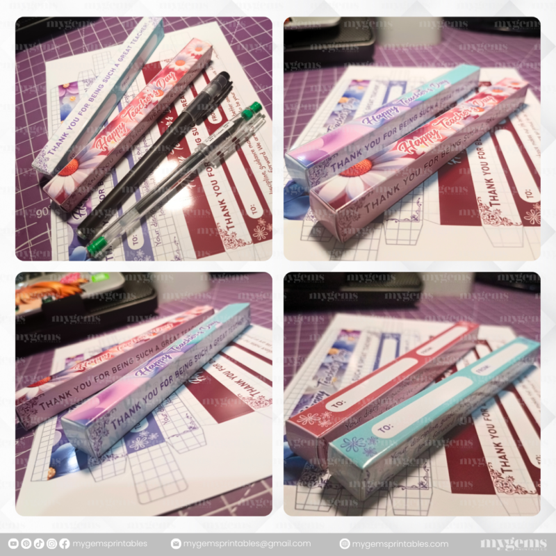 40 Designs | Teacher's Day Pen Box Template | Canva Editable - Image 2