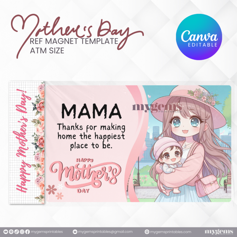 20 Designs | Mother's Day Ref Magnet Template | Canva PRO Editable | Ready to Print - Image 18