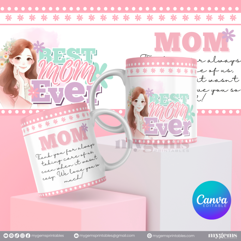 20 Designs | Mother's Day Mug Design Template 11oz | Canva Editable | Ready to Print - Image 10