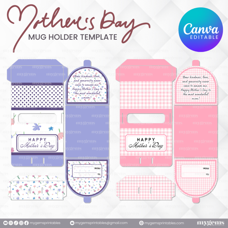 20 Designs | Mother's Day Mug Holder Template | Canva Editable - Image 5