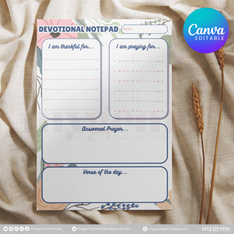 20 Designs | Devotional Notepad Template  | Canva Editable - Image 6