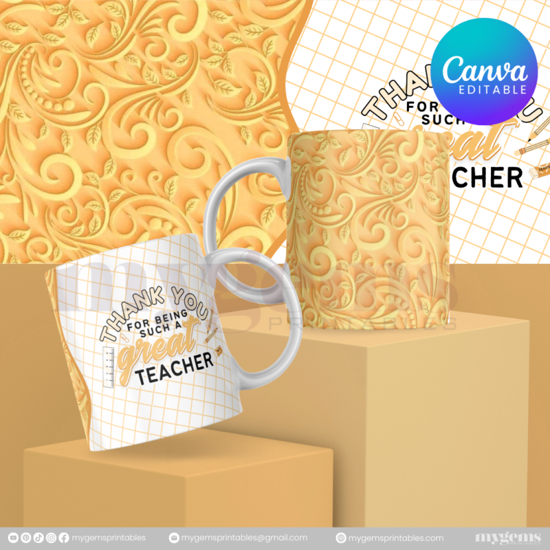 30 Designs | Teacher's Day Mug Design Template  | Canva Editable - Image 31