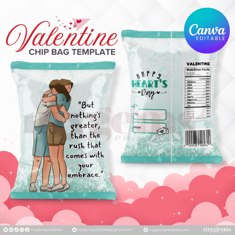 70+ Designs | Valentine Chip Bag Template | Canva PRO Editble - Image 44