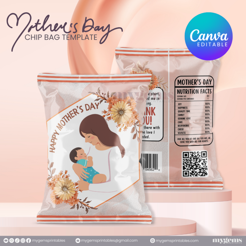 20 Designs | Mother's Day Chip Bag Template | Canva PRO Editable | Ready to Print - Image 20