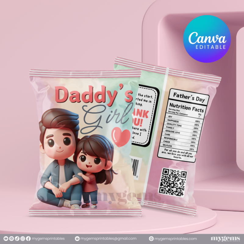 30+ Designs | Father's Day Chip Bag Template | Canva Editable | Ready to Print - Image 7