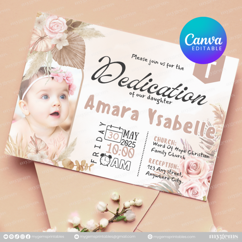 20+ Designs | Christening Invitation Template | Canva PRO Editable - Image 20