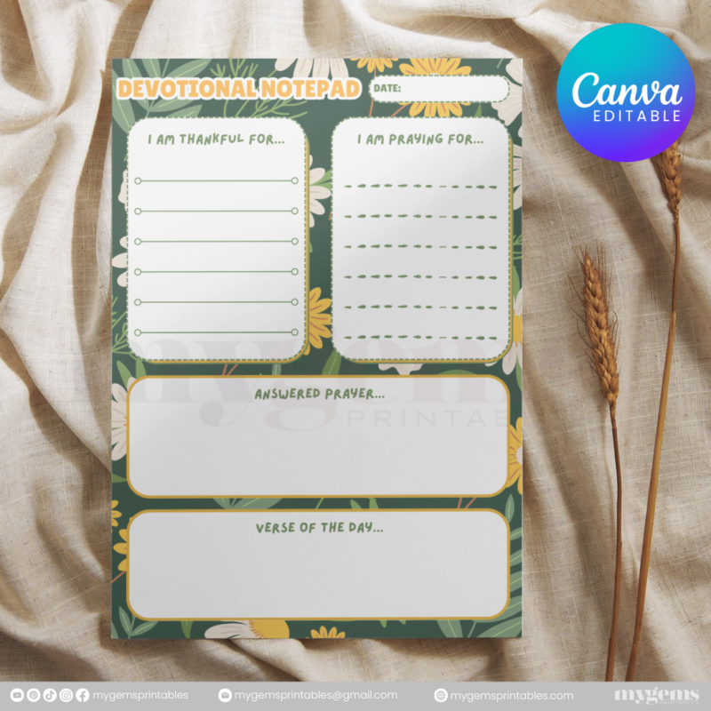 20 Designs | Devotional Notepad Template  | Canva Editable - Image 7
