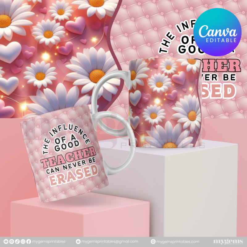 30 Designs | Teacher's Day Mug Design Template  | Canva Editable - Image 2