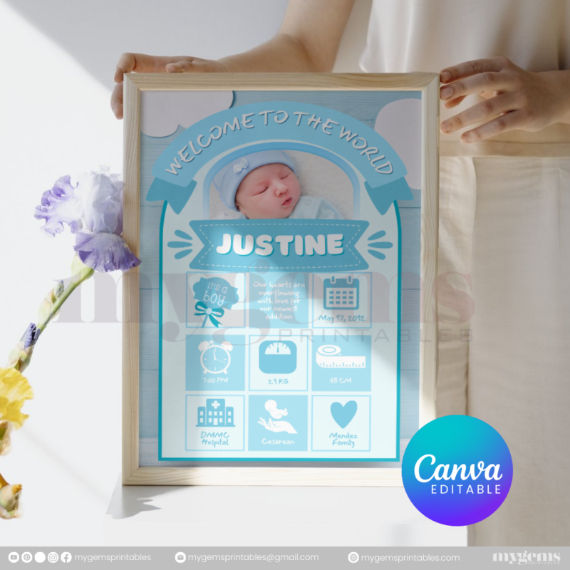 30+ Designs | Baby Birth Announcement Template | Canva PRO Editable - Image 21