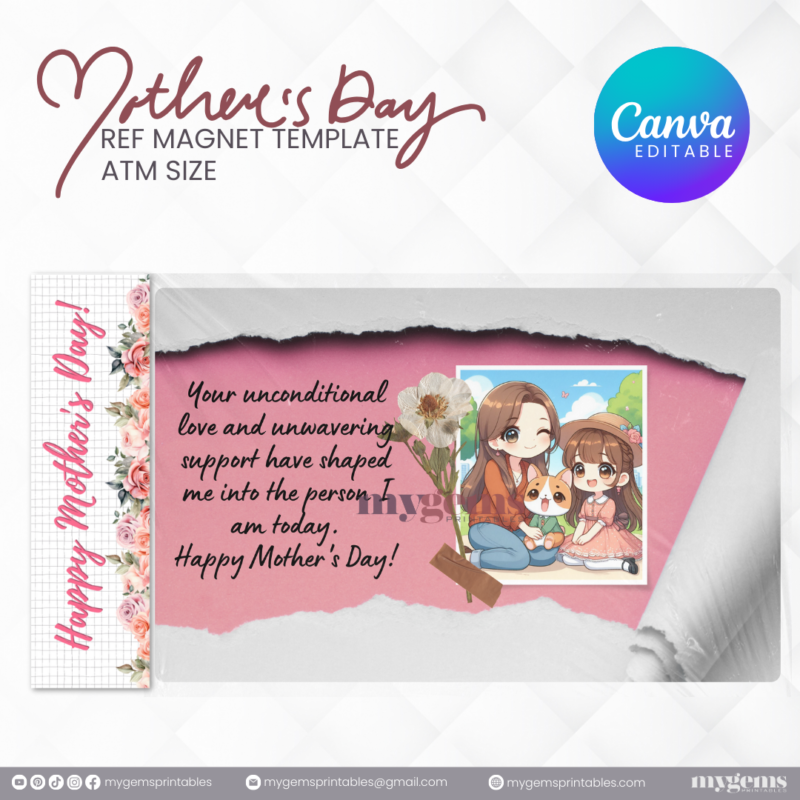 20 Designs | Mother's Day Ref Magnet Template | Canva PRO Editable | Ready to Print - Image 12