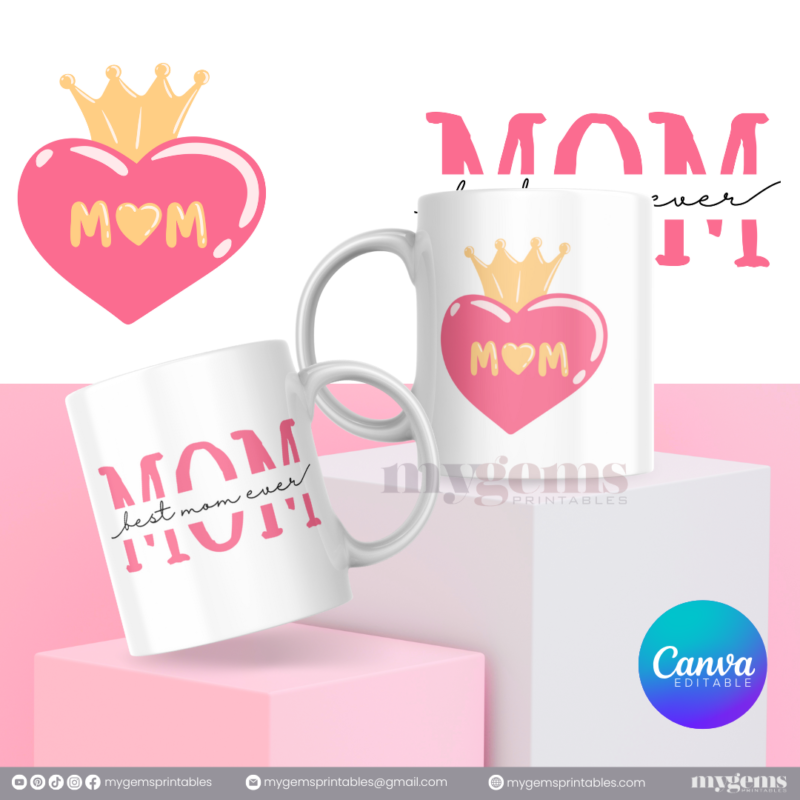 20 Designs | Mother's Day Mug Design Template 11oz | Canva Editable | Ready to Print - Image 9