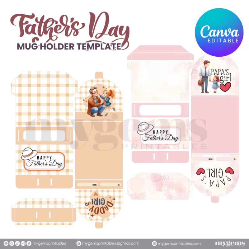 20 Designs | Father's Day Mug Holder Template | Canva Editable | Ready to Print - Image 9