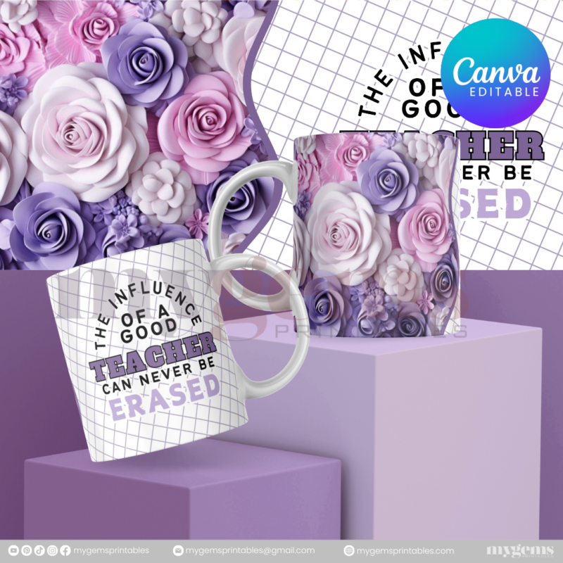30 Designs | Teacher's Day Mug Design Template  | Canva Editable - Image 3