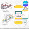 30 Designs | Teacher's Day Mug Design & Mug Holder Template Bundle  | Canva Editable - Image 12