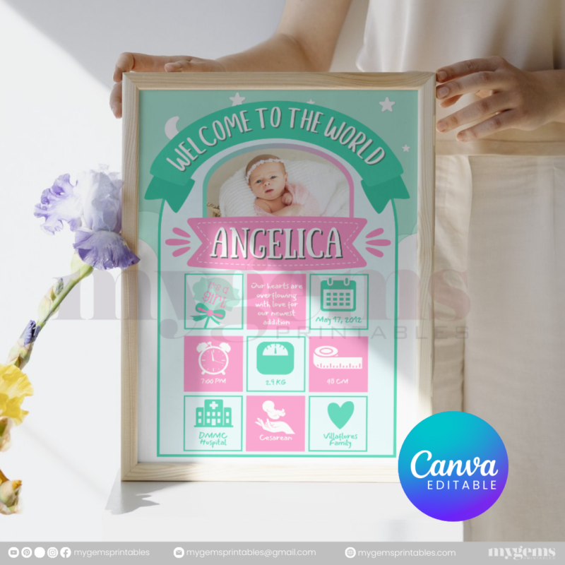 30+ Designs | Baby Birth Announcement Template | Canva PRO Editable - Image 22