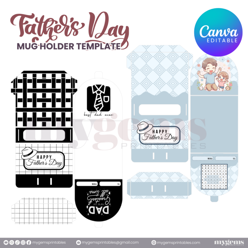 20 Designs | Father's Day Mug Holder Template | Canva Editable | Ready to Print - Image 11