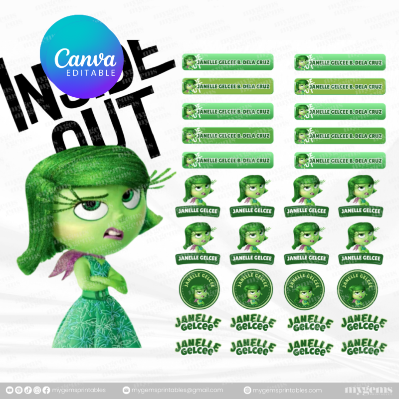60+ Designs | Name Sticker Template | Ready-To-Print | Canva Editable - Image 56
